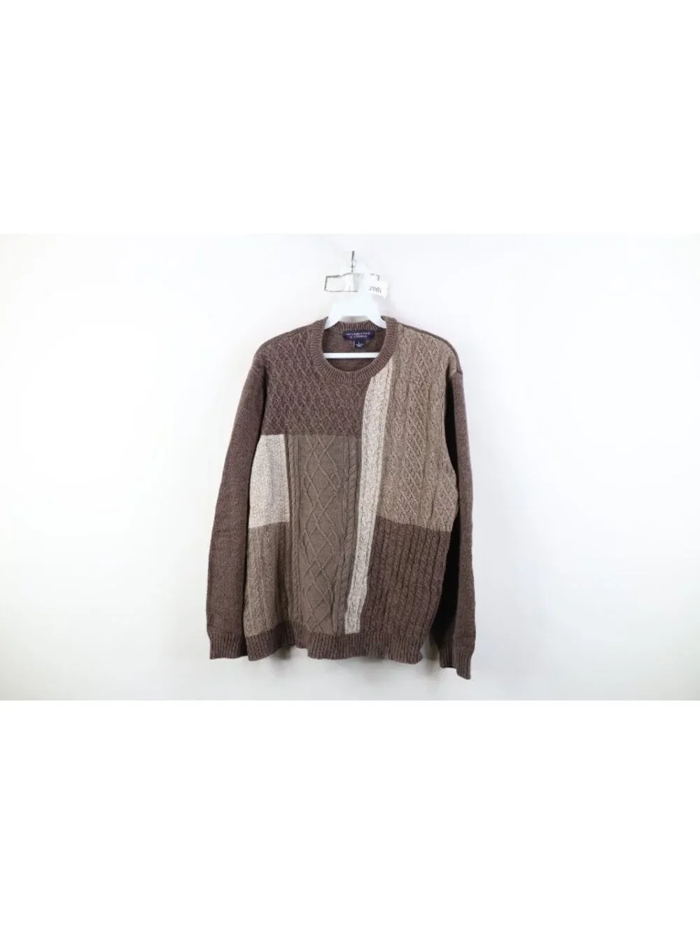 Vintage 90s Streetwear Womens Large Faded Donegal Fisherman Cable Knit Sweater
